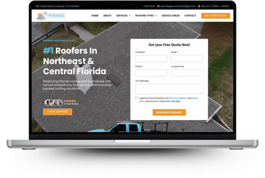 Pyramid Roofing After web design