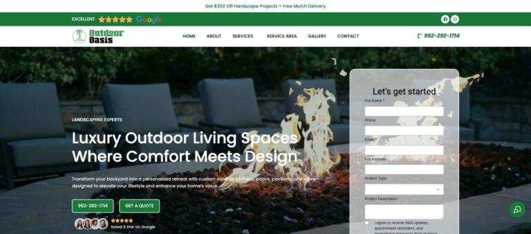 Web Design: Outdoor Oasis